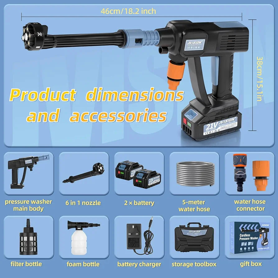 Portable 6-in-1 Cordless Pressure Washer