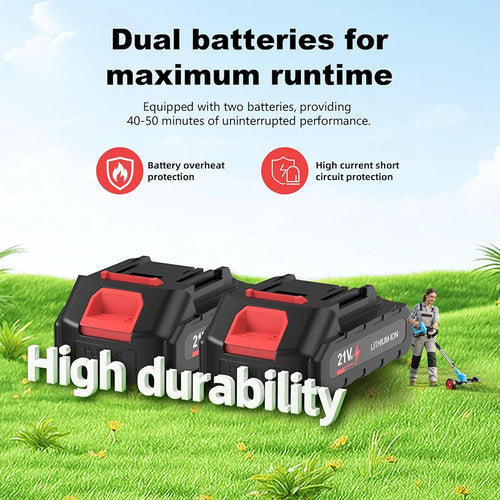 21V Cordless Grass Strimmer with Battery and Charger