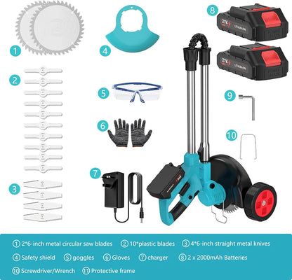 21V Cordless Grass Strimmer with Battery and Charger